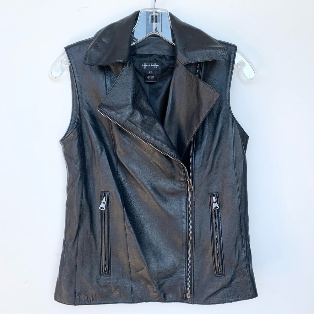 JULIANA COLLEZIONE Lamb Leather Moto Vest